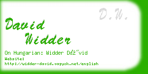 david widder business card